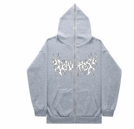 Cross Letter Printing Hooded Sweater