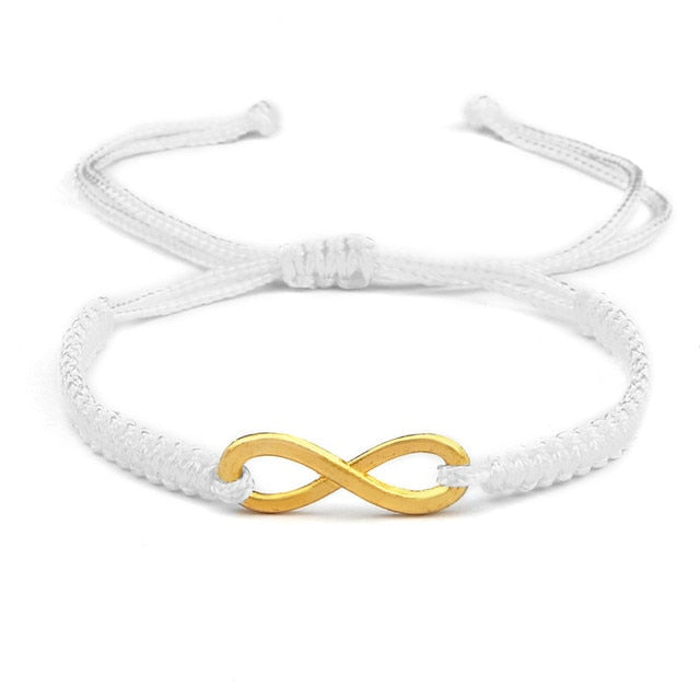 Pulsera de pareja con dijes infinitos