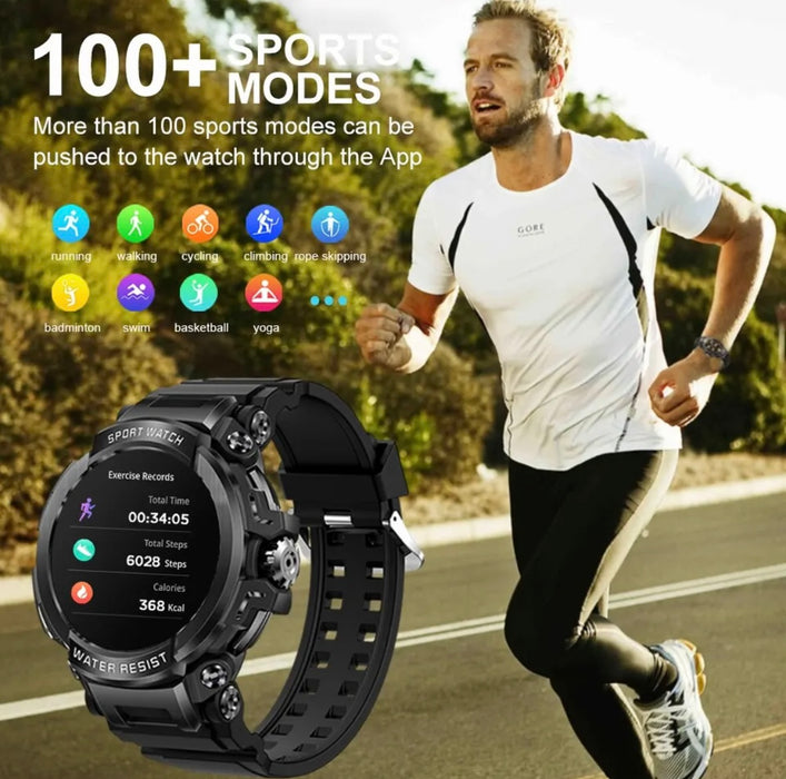 MELANDA 1.5" Bluetooth Call Smart Watch Men 120+ Sports Fitness Tracker Health Monitor Smartwatch for Android IOS 600mAh T90