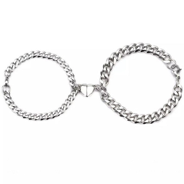 Pulsera con imán de corazón de 2 piezas para amantes