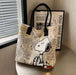 Anime Snoopy Canvas Bag Large Capacity Handbag 2023 New Trendy Cartoon Tote Bag Versatile One-Shoulder Tote Bag Holiday Gifts