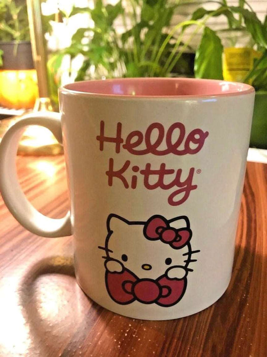 Hello Kitty Ceramic Mug Coffee Tea Jumbo 20 Oz Bow Tie Sanrio Collectible