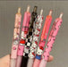 Gel Pen 6Pcs Cartoon Hello Kitty Kuromi ST Quick Drying Black 0.5mm Press The Ballpoint Pen Learning Stationery Gifts Toy