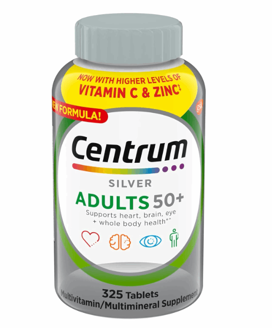 Centrum Silver Adults 50+ Multivitamin 325 Tablets + Exclusive Sticker, Higher Level of Vitamin C & Zinc