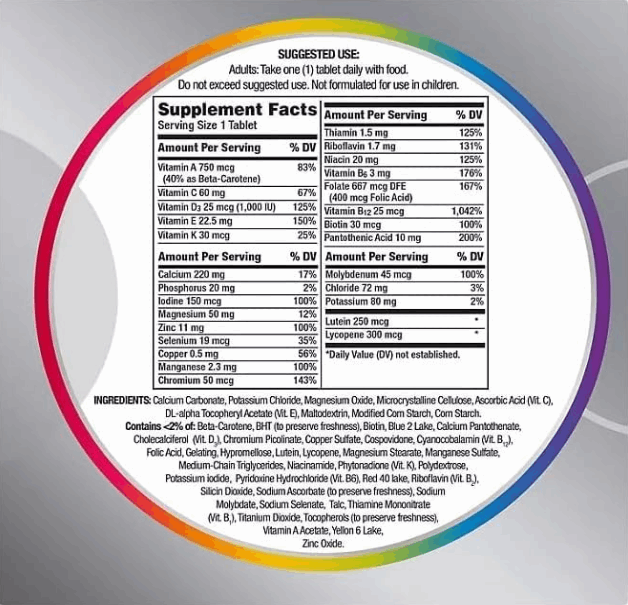 Centrum Silver Adults 50+ Multivitamin 325 Tablets + Exclusive Sticker, Higher Level of Vitamin C & Zinc