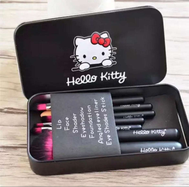 7Pcs Hello Kitty Makeup Brush Set Blush Brush Soft Portable Powder Eyeshadow Eyelash Brushes Women Facial Makeup