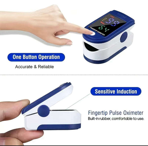 Fingertip Pulse Oximeter, Blood Oxygen Saturation Monitor (SpO2) With Pulse Rate Measurements And Pulse Bar Graph, Portable Digital Reading LED Display, Batteries Not Included