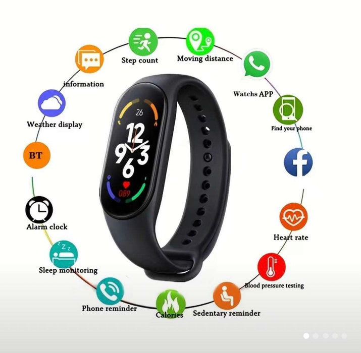 New Smartband Fitness Smart Bracelet Heart Rate Blood Pressure Measurement Waterproof Smart Watch Men Women