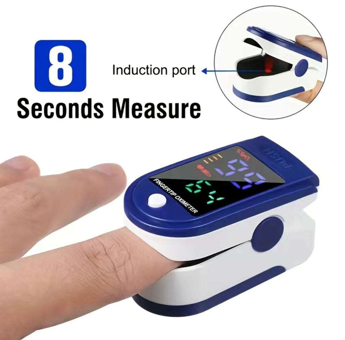 Fingertip Pulse Oximeter, Blood Oxygen Saturation Monitor (SpO2) With Pulse Rate Measurements And Pulse Bar Graph, Portable Digital Reading LED Display, Batteries Not Included