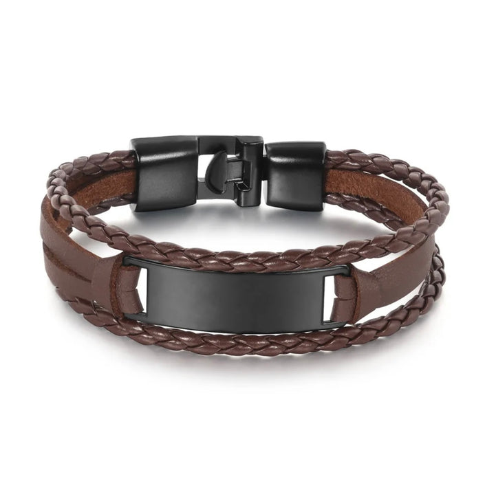 Brazalete y pulsera de cuero grabado con nombre de logotipo personalizado de marca de lujo, pulseras de identificación de cuerda hechas a mano para hombres y mujeres que salvan vidas 