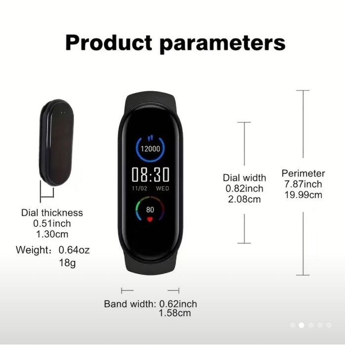 New Smartband Fitness Smart Bracelet Heart Rate Blood Pressure Measurement Waterproof Smart Watch Men Women