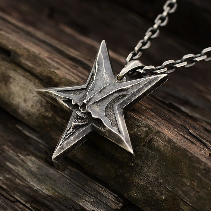 Vintage Cross Men's Alloy Pendant Punk Pentagram Pop Pendant Necklace