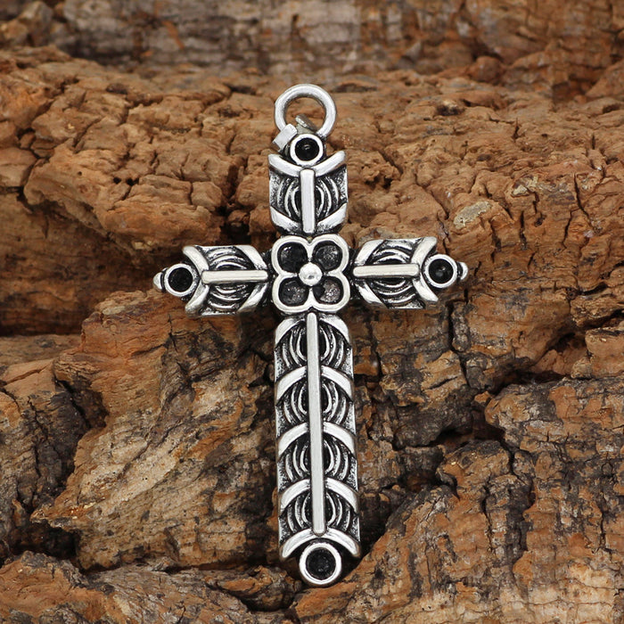 Viking Series Cross Flower Men's Necklace Nordic Style