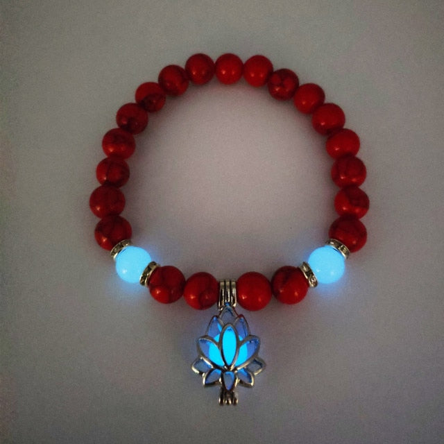 Pulsera de piedra natural que brilla en la oscuridad