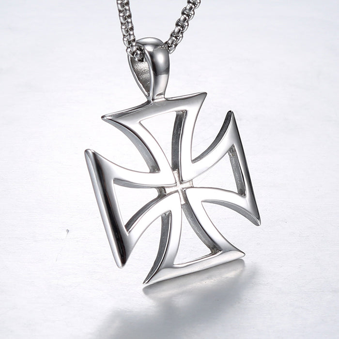 Vintage Cross Men's Alloy Pendant Punk Pentagram Pop Pendant Necklace