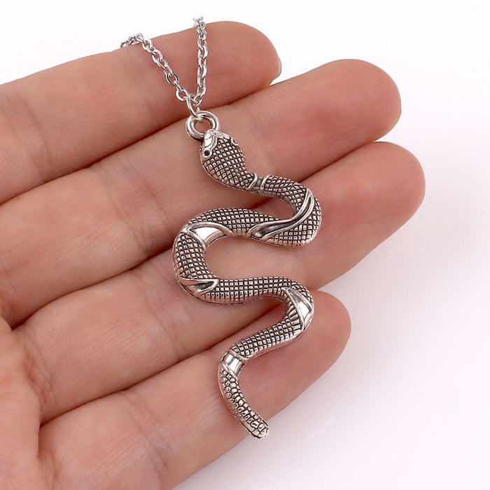 Snake element necklace personality fashion hanging retro snake pendant sweater chain