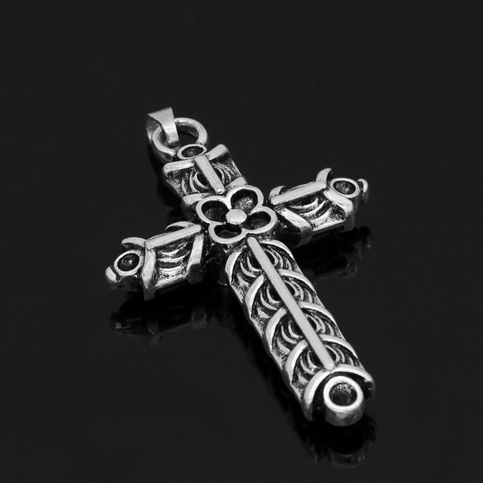 Viking Series Cross Flower Men's Necklace Nordic Style