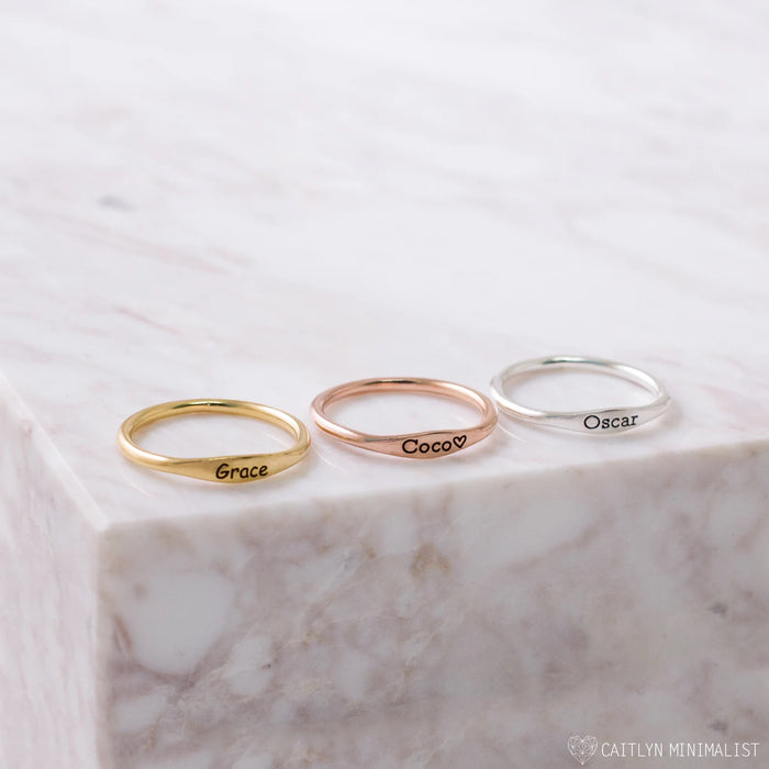 Tiny Name Ring - Minimalist Ring