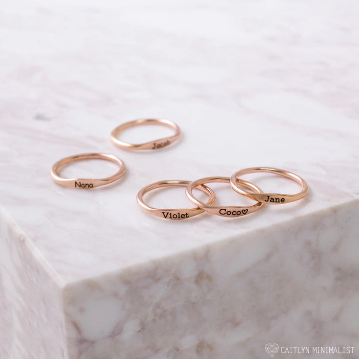 Tiny Name Ring - Minimalist Ring