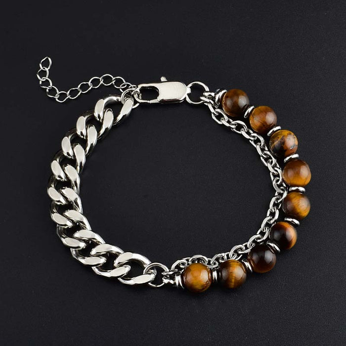 Pulsera Europea de Ojo de Tigre Natural