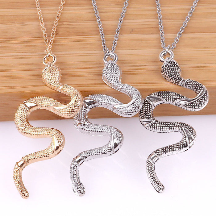 Snake element necklace personality fashion hanging retro snake pendant sweater chain