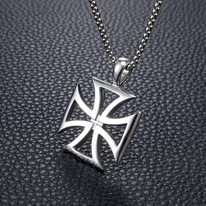 Vintage Cross Men's Alloy Pendant Punk Pentagram Pop Pendant Necklace