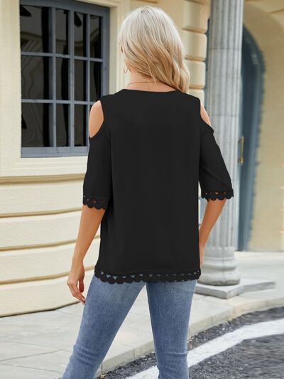 Cold Shoulder Half Sleeve Blouse