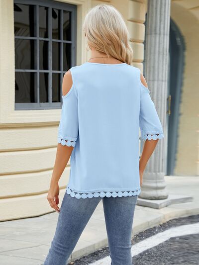 Cold Shoulder Half Sleeve Blouse