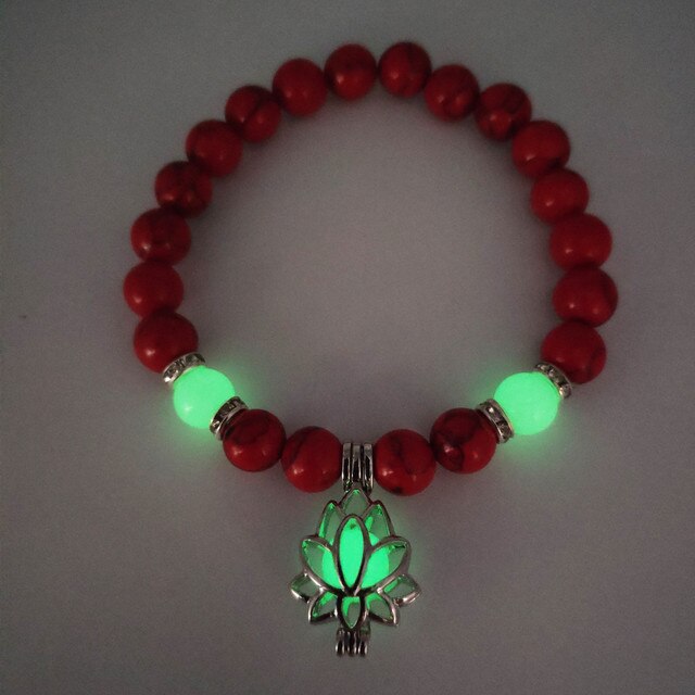 Pulsera de piedra natural que brilla en la oscuridad