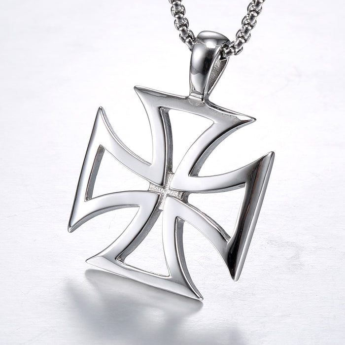 Vintage Cross Men's Alloy Pendant Punk Pentagram Pop Pendant Necklace