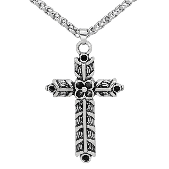 Viking Series Cross Flower Men's Necklace Nordic Style