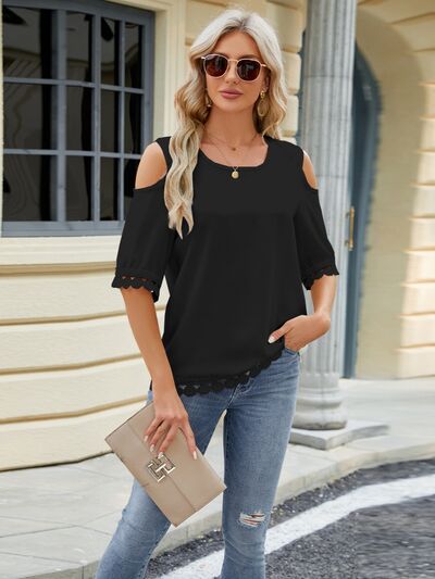 Cold Shoulder Half Sleeve Blouse