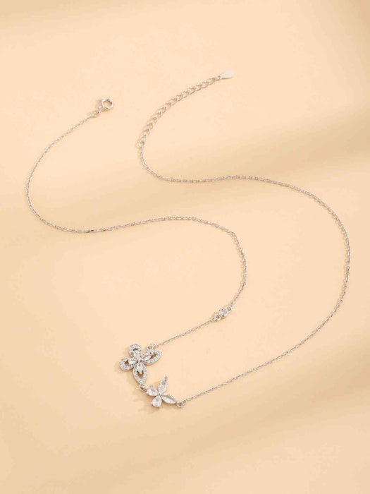 Zircon 925 Sterling Silver Butterfly Necklace