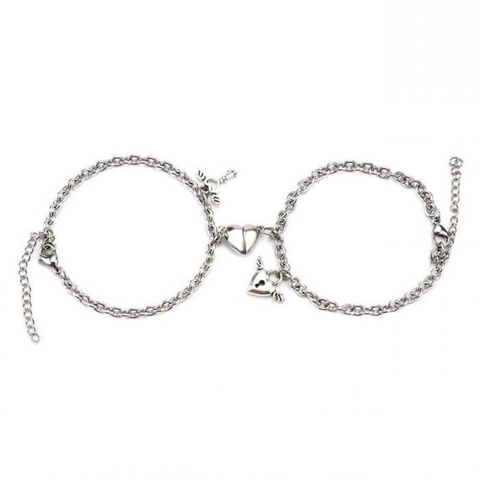 Pulsera con imán de corazón de 2 piezas para amantes