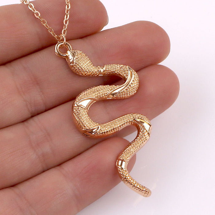 Snake element necklace personality fashion hanging retro snake pendant sweater chain