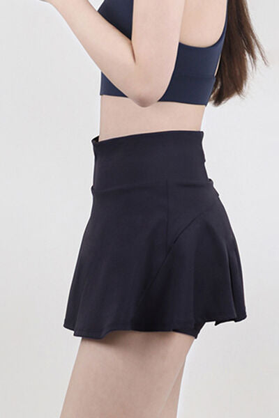 High Waist Pleated Active Skirt