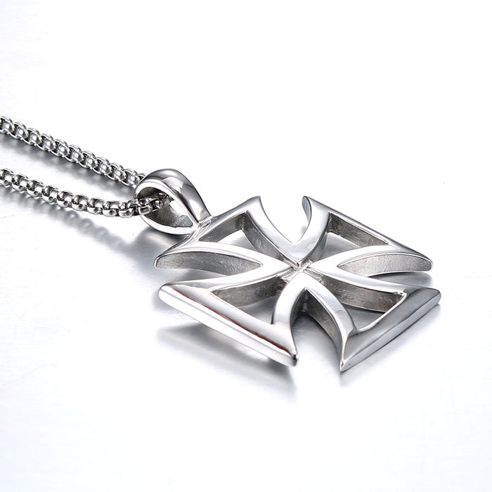 Vintage Cross Men's Alloy Pendant Punk Pentagram Pop Pendant Necklace