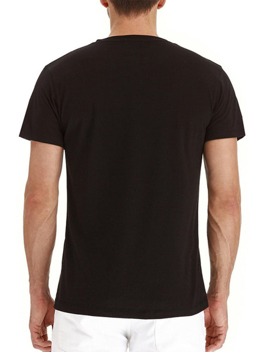 Men's solid color casual short-sleeved T-shirt