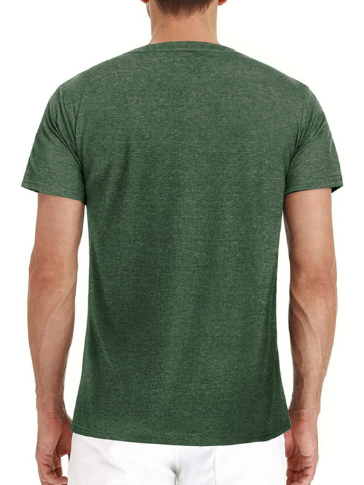 Men's solid color casual short-sleeved T-shirt