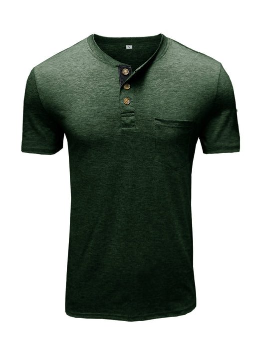 Men's solid color casual short-sleeved T-shirt